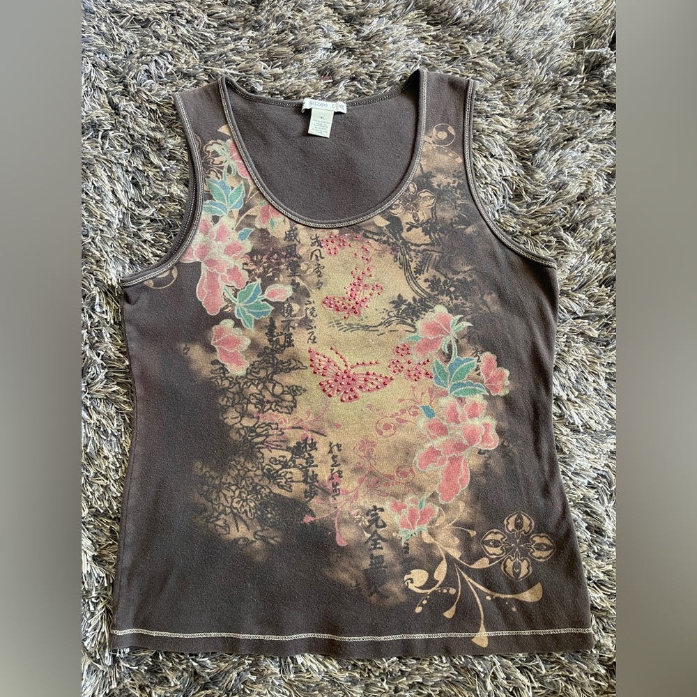 Vintage Y2K Floral Graphic Tank Top